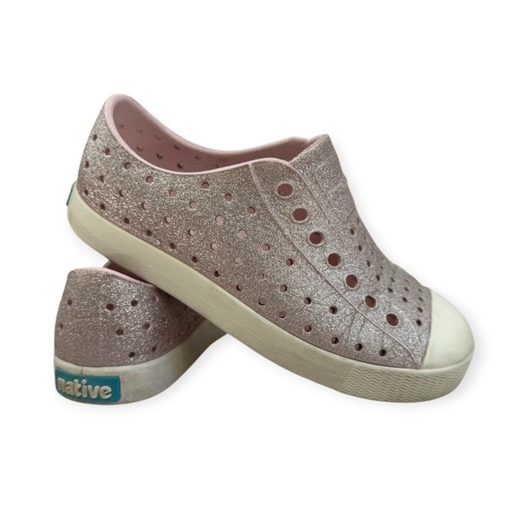 Native Other - Native Jefferson Bling Pink Rose Gold Glitter Slip On Shoes Kids C11 Sneaker